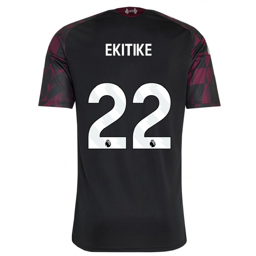 Danxen Femme Maillot Hugo Ekitiké #22 Noir Blanc Violet Troisieme 2026/27 T-Shirt