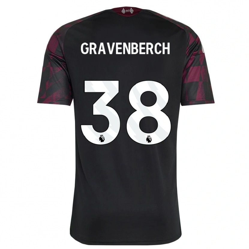 Danxen Femme Maillot Ryan Gravenberch #38 Noir Blanc Violet Troisieme 2026/27 T-Shirt