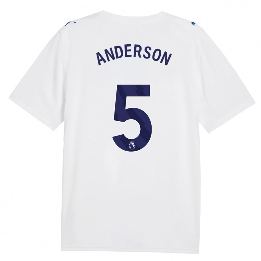 Danxen Femme Maillot Elliot Anderson #5 Marine Blanc Troisieme 2026/27 T-Shirt