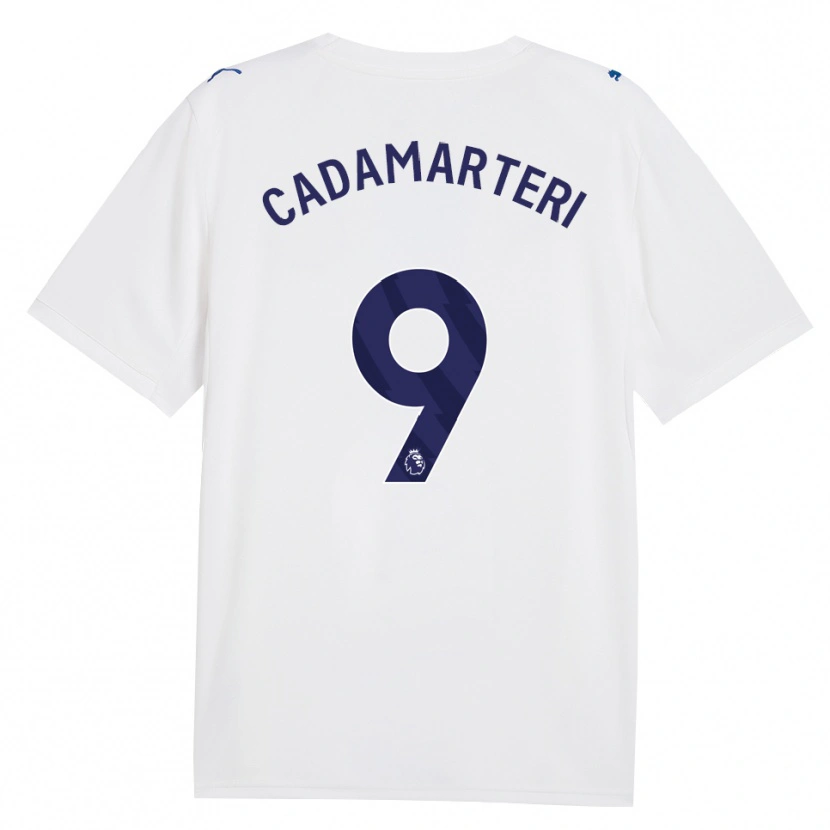 Danxen Femme Maillot Caelan Cadamarteri #9 Marine Blanc Troisieme 2026/27 T-Shirt