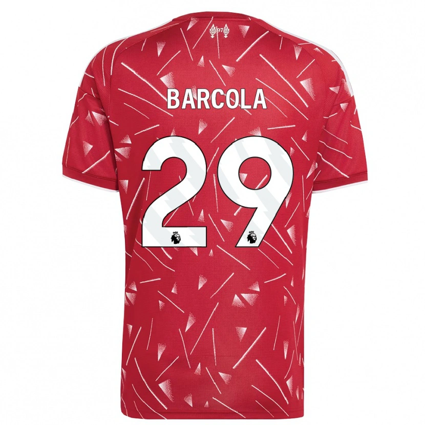 Danxen Femme Maillot Bradley Barcola #29 Blanc Rouge Tenues Domicile 2026/27 T-Shirt