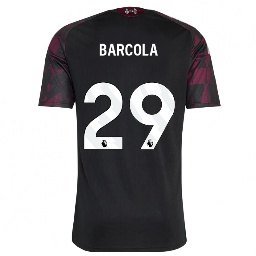 Danxen Femme Maillot Bradley Barcola #29 Noir Blanc Violet Troisieme 2026/27 T-Shirt