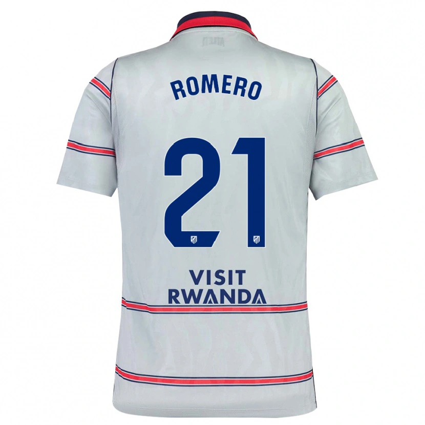 Danxen Enfant Maillot Cristian Romero #21 Gris Rouge Bleu Marine Troisieme 2026/27 T-Shirt