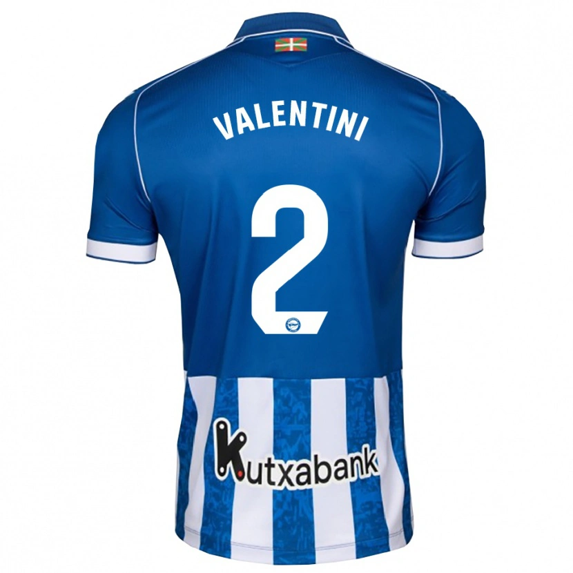Danxen Enfant Maillot Nicolás Valentini #2 Bleu Blanc Noir Tenues Domicile 2026/27 T-Shirt