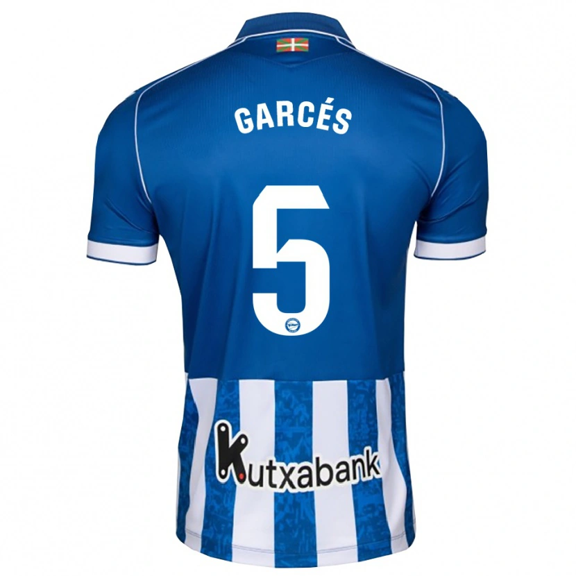 Danxen Enfant Maillot Facundo Garcés #5 Bleu Blanc Noir Tenues Domicile 2026/27 T-Shirt
