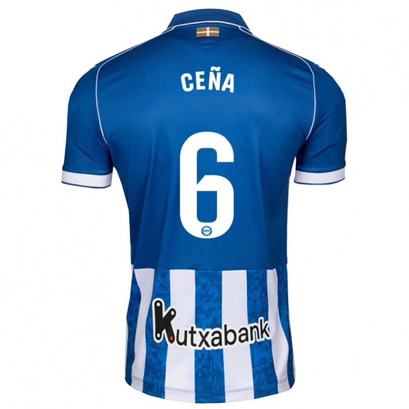 Danxen Enfant Maillot Marcos Ceña #6 Bleu Blanc Noir Tenues Domicile 2026/27 T-Shirt