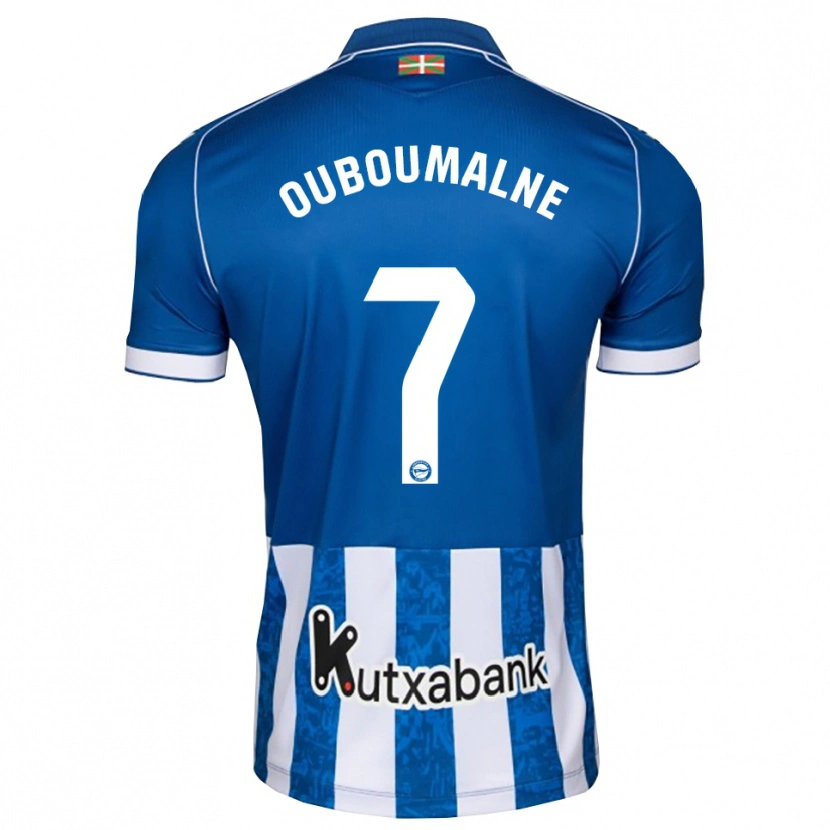 Danxen Enfant Maillot Ibra Ouboumalne #7 Bleu Blanc Noir Tenues Domicile 2026/27 T-Shirt