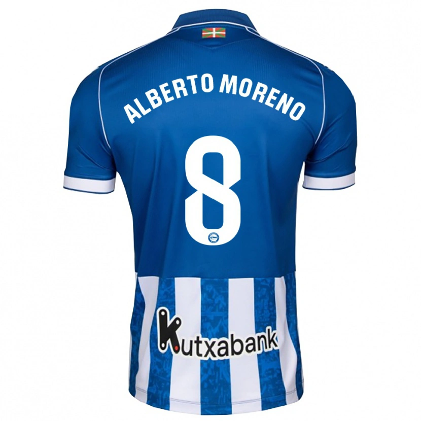 Danxen Enfant Maillot Alberto Moreno #8 Bleu Blanc Noir Tenues Domicile 2026/27 T-Shirt