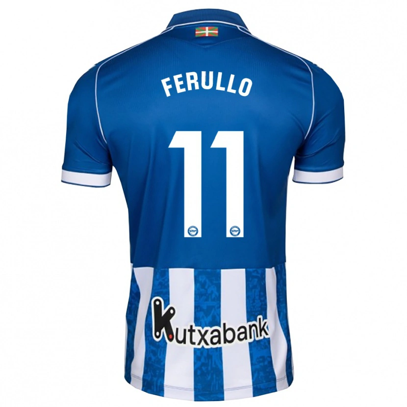 Danxen Enfant Maillot Flavio Ferullo #11 Bleu Blanc Noir Tenues Domicile 2026/27 T-Shirt