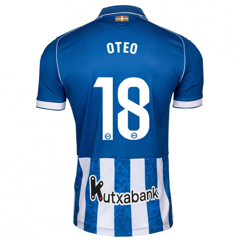 Danxen Enfant Maillot Iñigo Oteo #18 Bleu Blanc Noir Tenues Domicile 2026/27 T-Shirt