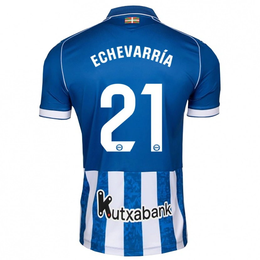 Danxen Enfant Maillot Martin Echevarría #21 Bleu Blanc Noir Tenues Domicile 2026/27 T-Shirt