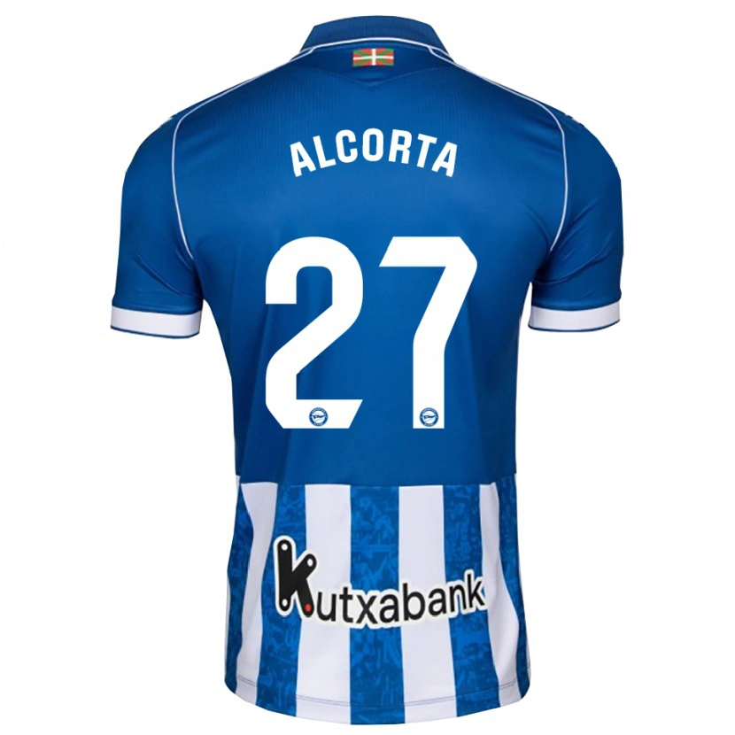 Danxen Enfant Maillot Alaitz Alcorta #27 Bleu Blanc Noir Tenues Domicile 2026/27 T-Shirt