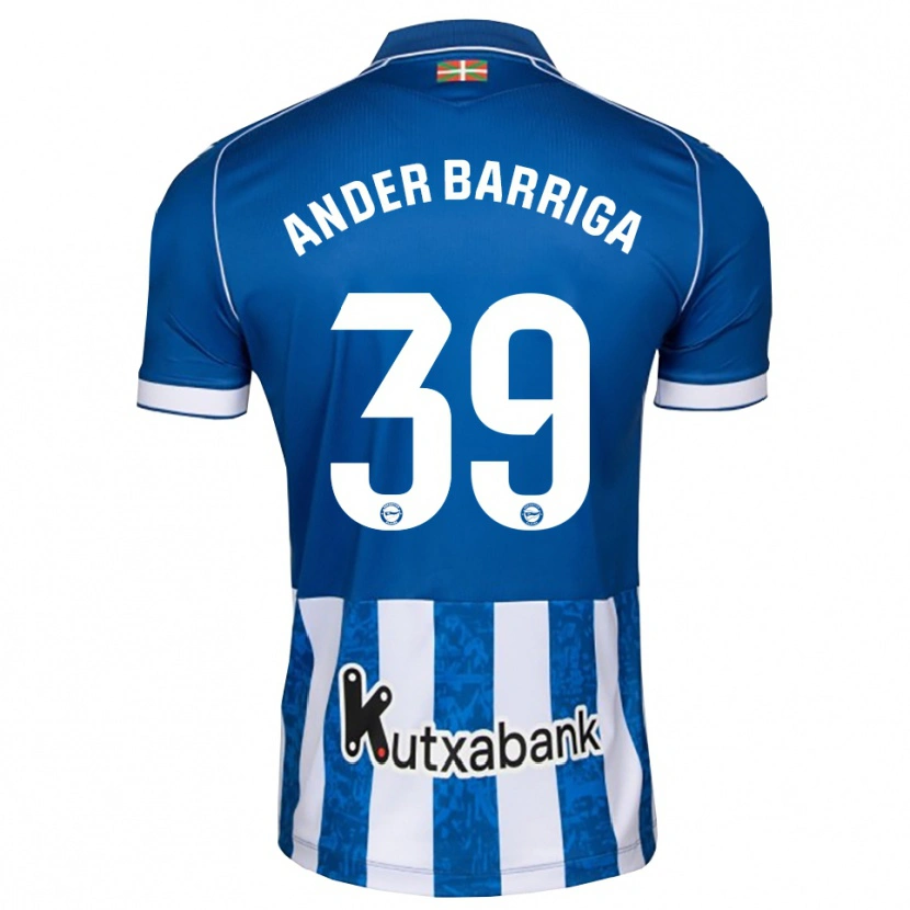 Danxen Enfant Maillot Jon Ander Barriga #39 Bleu Blanc Noir Tenues Domicile 2026/27 T-Shirt