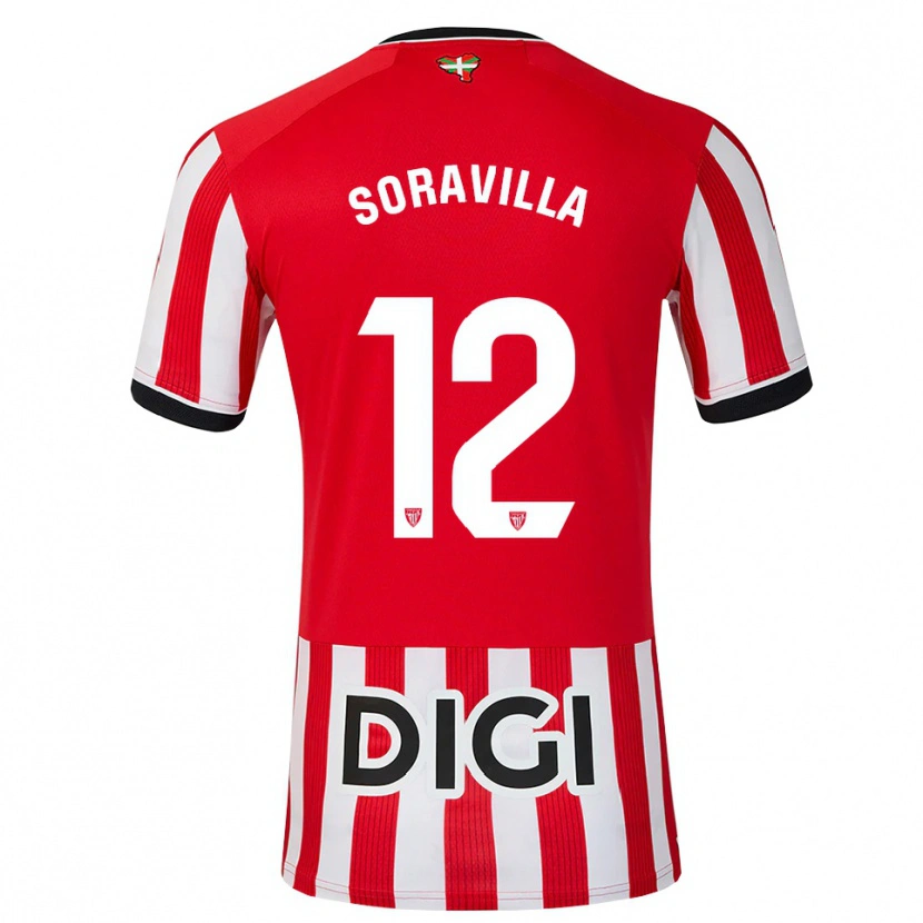 Danxen Enfant Maillot Ander Soravilla #12 Rouge Noir Blanc Tenues Domicile 2026/27 T-Shirt