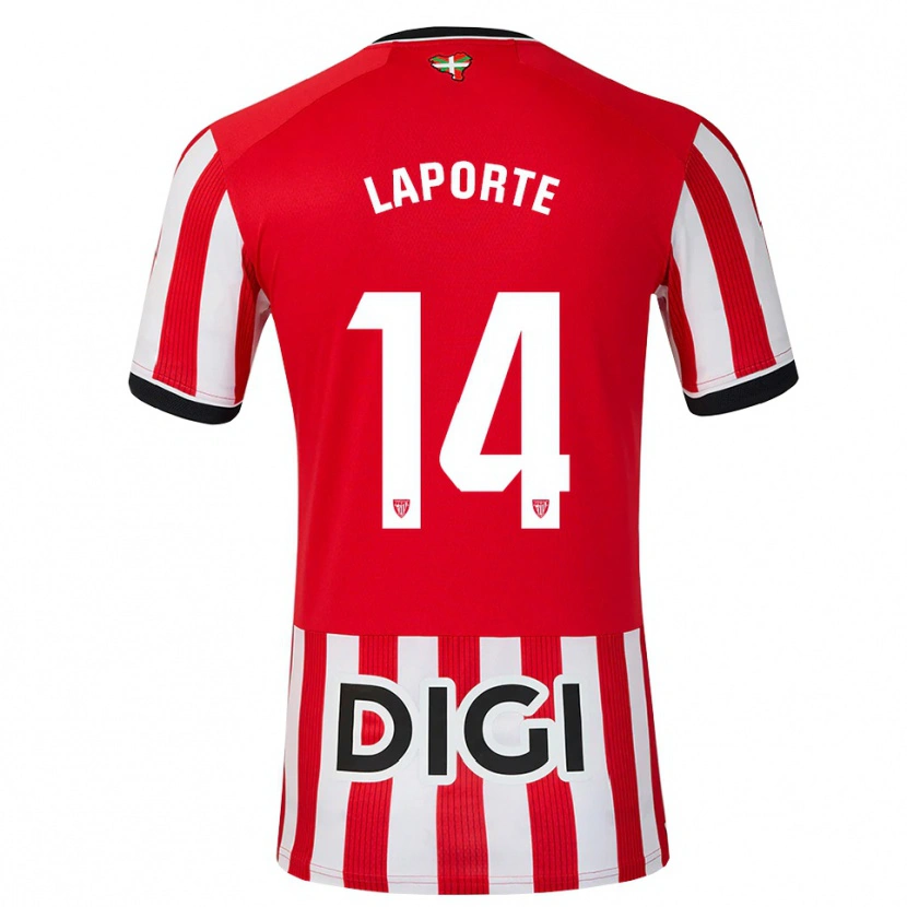 Danxen Enfant Maillot Aymeric Laporte #14 Rouge Noir Blanc Tenues Domicile 2026/27 T-Shirt