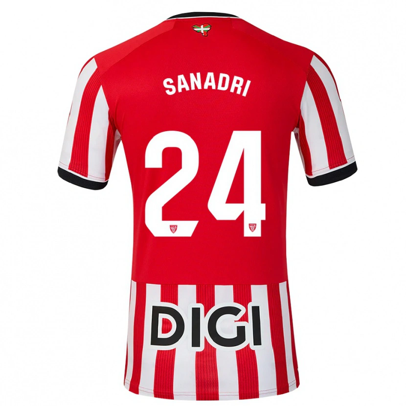 Danxen Enfant Maillot Sanadri #24 Rouge Noir Blanc Tenues Domicile 2026/27 T-Shirt