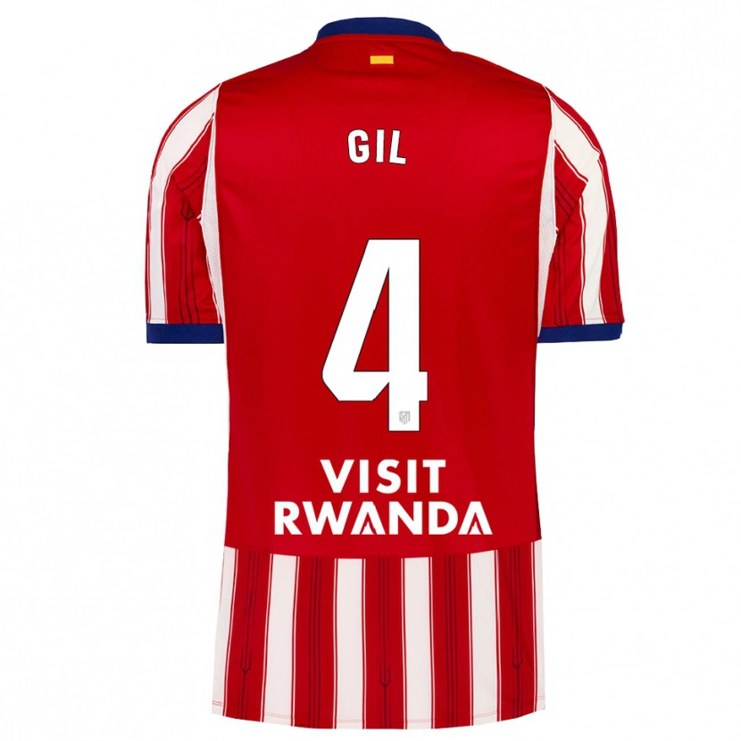 Danxen Enfant Maillot Miguel Gil #4 Bleu Royal Rouge Blanc Tenues Domicile 2026/27 T-Shirt