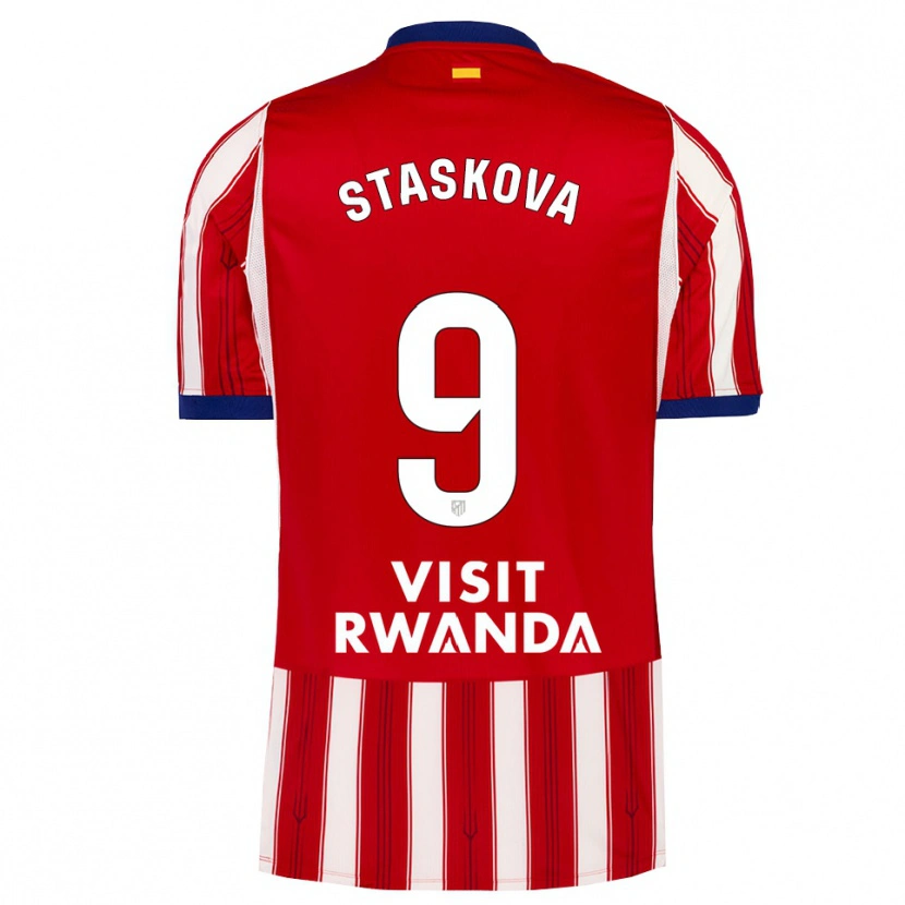 Danxen Enfant Maillot Andrea Staskova #9 Bleu Royal Rouge Blanc Tenues Domicile 2026/27 T-Shirt