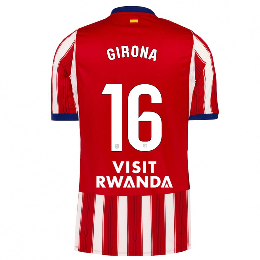 Danxen Enfant Maillot Raúl Girona #16 Bleu Royal Rouge Blanc Tenues Domicile 2026/27 T-Shirt