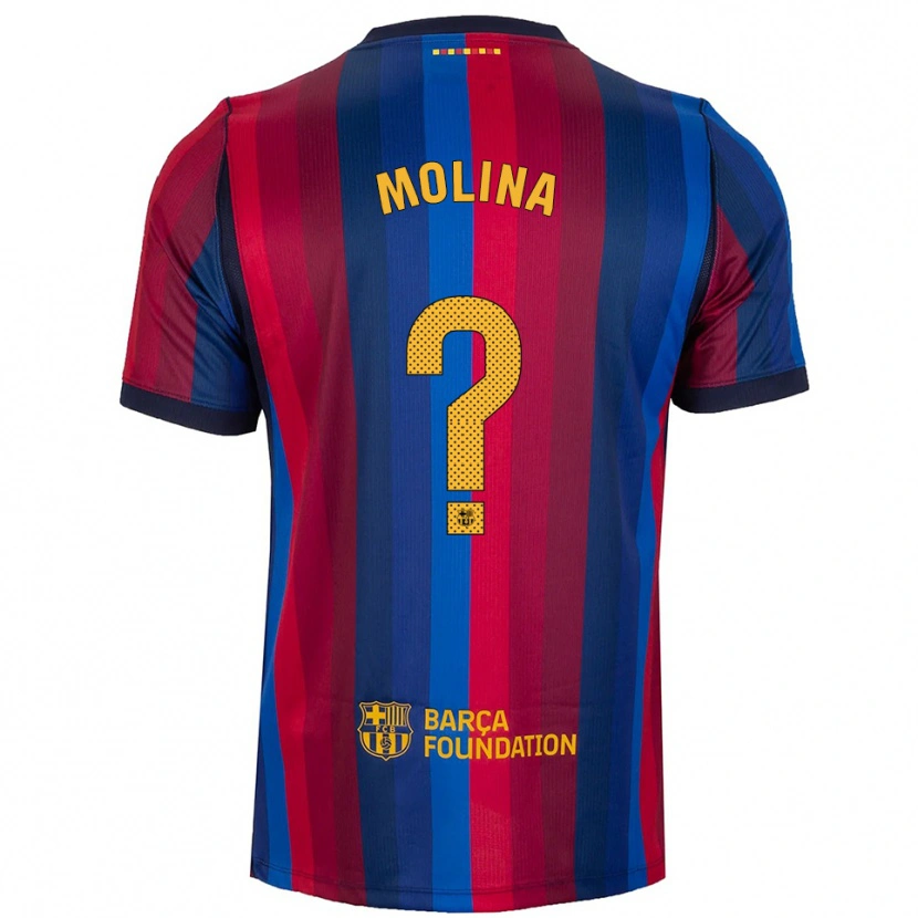 Danxen Enfant Maillot Jan Molina #0 Bleu Royal Rouge Jaune Tenues Domicile 2026/27 T-Shirt