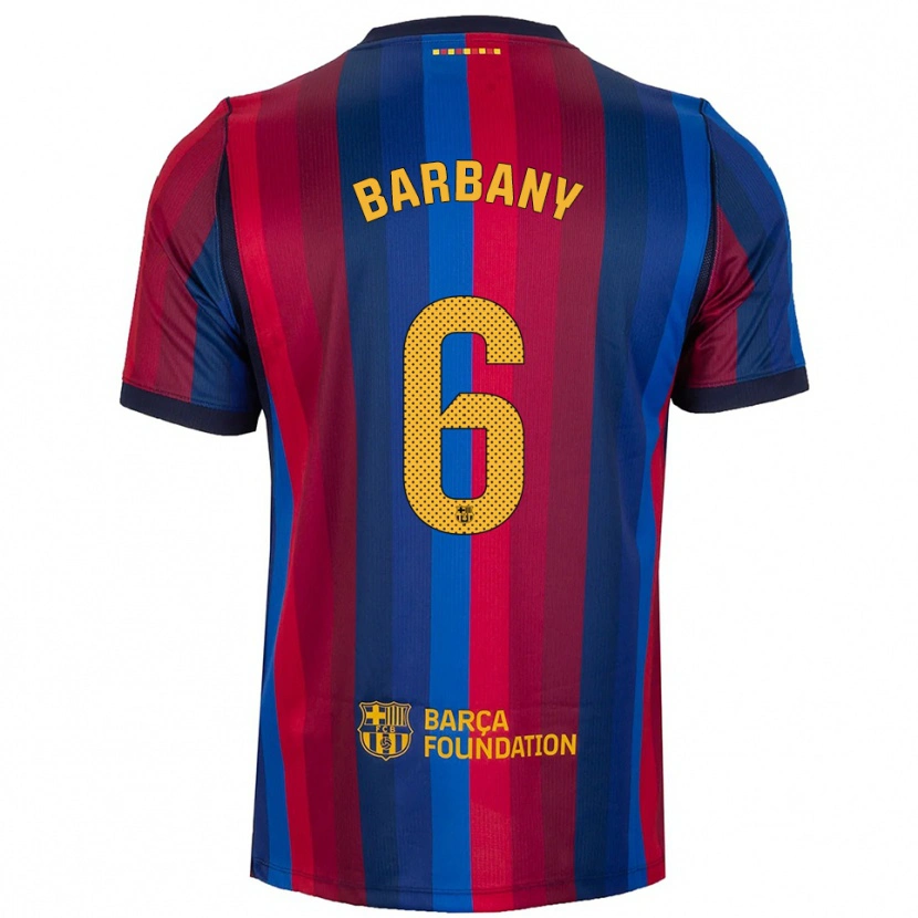 Danxen Enfant Maillot Víctor Barbany #6 Bleu Royal Rouge Jaune Tenues Domicile 2026/27 T-Shirt
