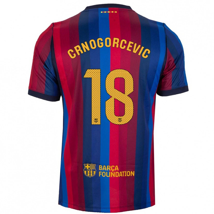 Danxen Enfant Maillot Ana-Maria Crnogorcevic #18 Bleu Royal Rouge Jaune Tenues Domicile 2026/27 T-Shirt