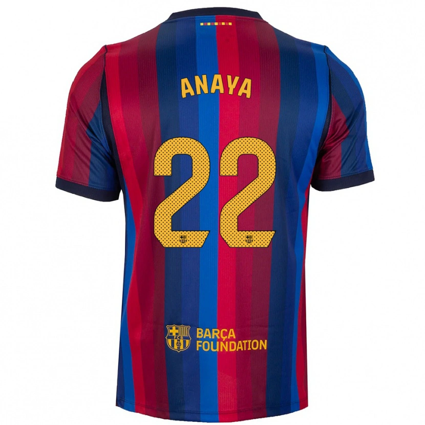 Danxen Enfant Maillot Joan Anaya #22 Bleu Royal Rouge Jaune Tenues Domicile 2026/27 T-Shirt