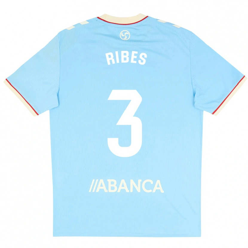 Danxen Enfant Maillot Kike Ribes #3 Bleu Ciel Blanc Rouge Tenues Domicile 2026/27 T-Shirt