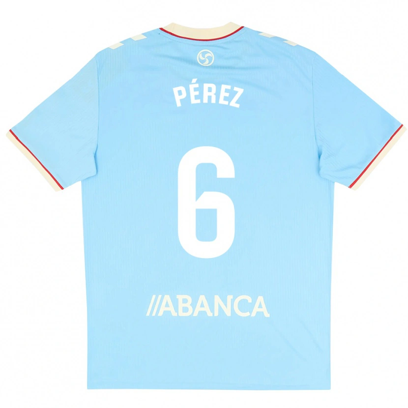 Danxen Enfant Maillot Elena Pérez #6 Bleu Ciel Blanc Rouge Tenues Domicile 2026/27 T-Shirt