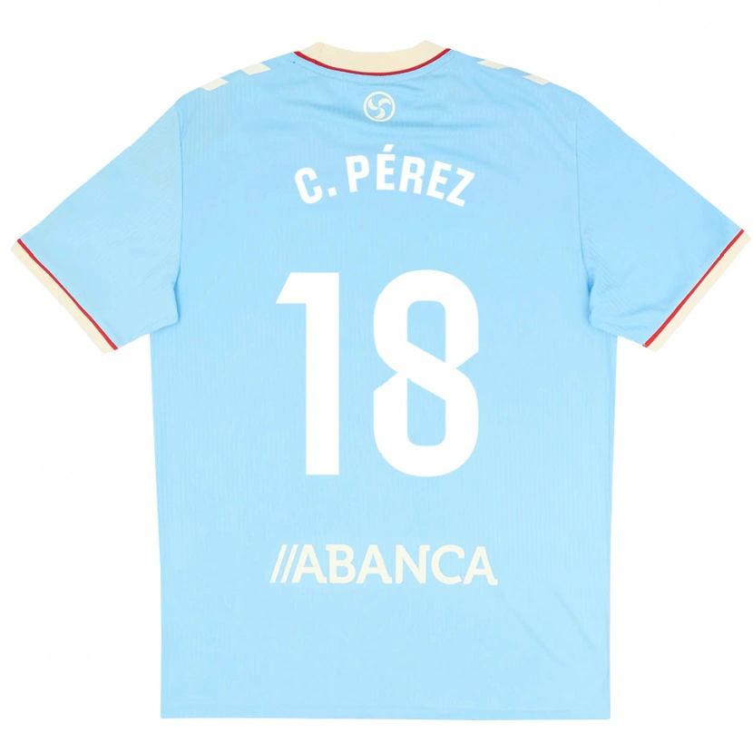 Danxen Enfant Maillot Carles Pérez #18 Bleu Ciel Blanc Rouge Tenues Domicile 2026/27 T-Shirt