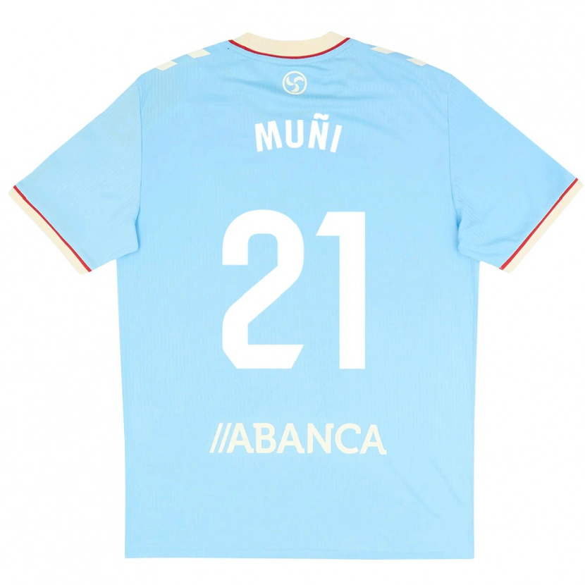 Danxen Enfant Maillot Sara Álvarez Muñi #21 Bleu Ciel Blanc Rouge Tenues Domicile 2026/27 T-Shirt
