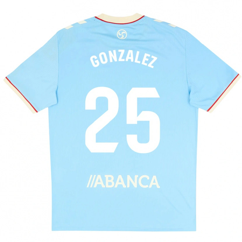 Danxen Enfant Maillot Marcos González #25 Bleu Ciel Blanc Rouge Tenues Domicile 2026/27 T-Shirt