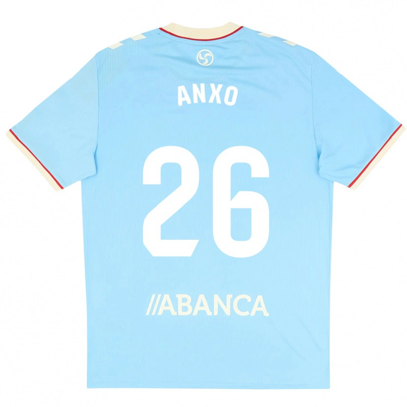 Danxen Enfant Maillot Anxo Rodríguez #26 Bleu Ciel Blanc Rouge Tenues Domicile 2026/27 T-Shirt