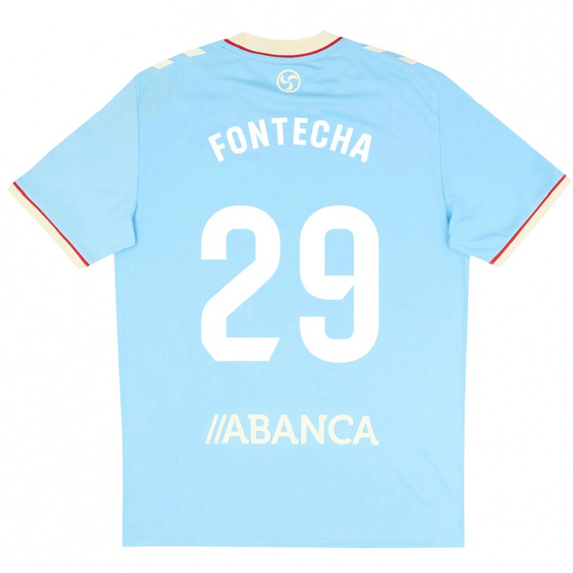 Danxen Enfant Maillot Celia Fontecha #29 Bleu Ciel Blanc Rouge Tenues Domicile 2026/27 T-Shirt