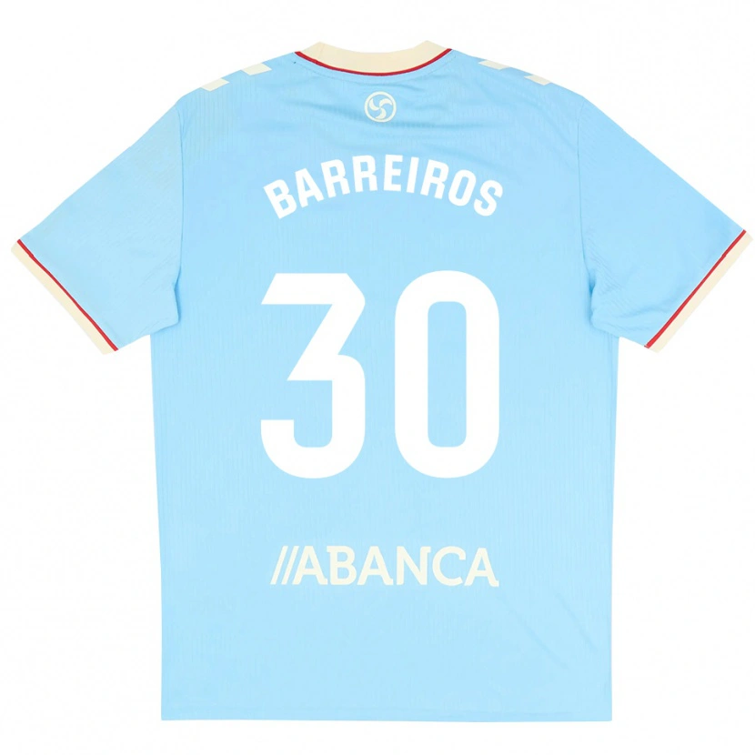 Danxen Enfant Maillot Iago Barreiros #30 Bleu Ciel Blanc Rouge Tenues Domicile 2026/27 T-Shirt