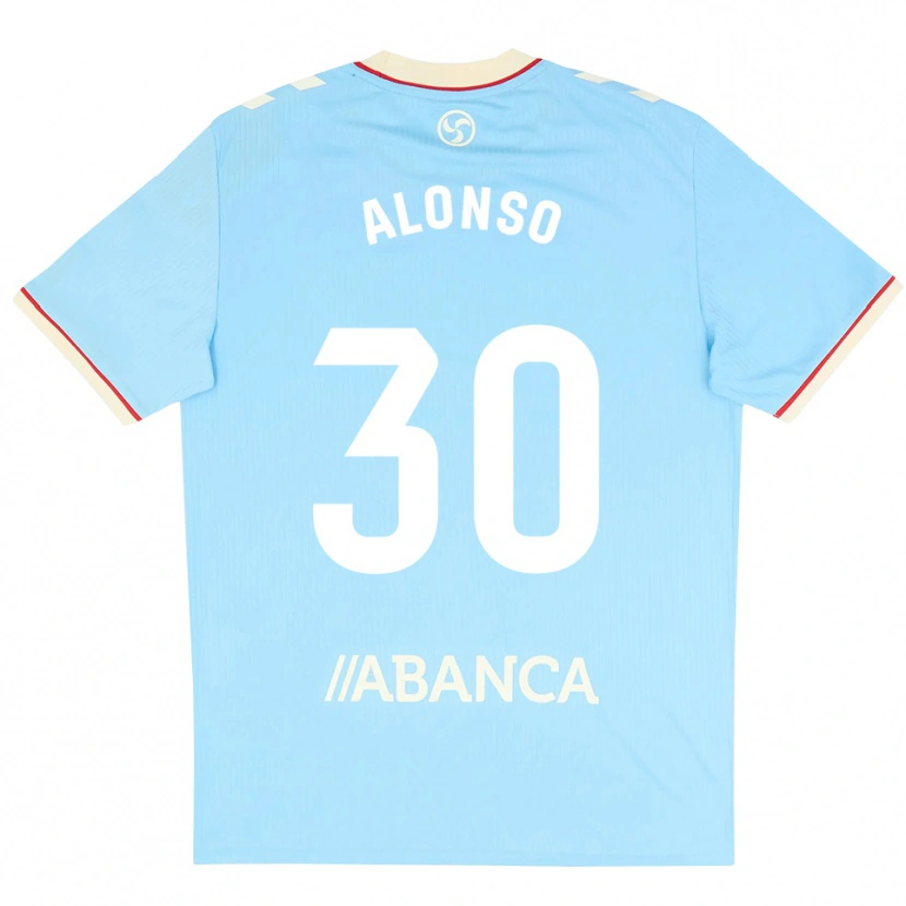 Danxen Enfant Maillot Adriana Alonso #30 Bleu Ciel Blanc Rouge Tenues Domicile 2026/27 T-Shirt