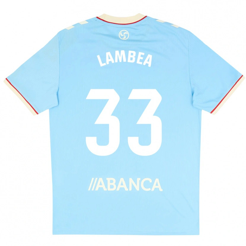 Danxen Enfant Maillot Jorge Lambea #33 Bleu Ciel Blanc Rouge Tenues Domicile 2026/27 T-Shirt