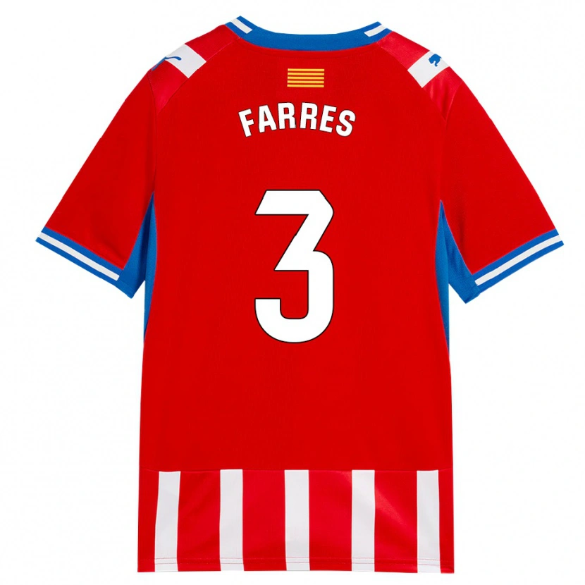 Danxen Enfant Maillot Biel Farrés #3 Rouge Blanc Bleu Ciel Tenues Domicile 2026/27 T-Shirt