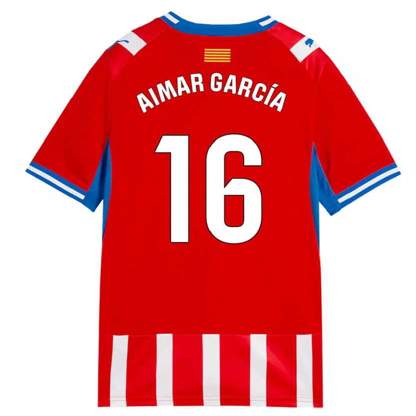 Danxen Enfant Maillot Aimar García #16 Rouge Blanc Bleu Ciel Tenues Domicile 2026/27 T-Shirt