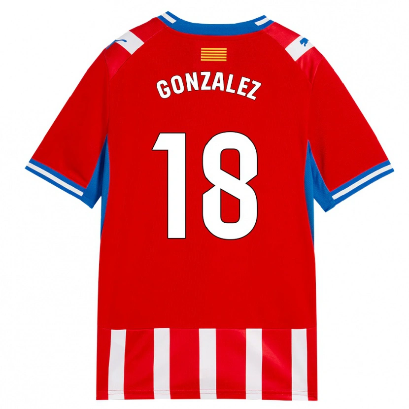 Danxen Enfant Maillot Gerard Gonzalez #18 Rouge Blanc Bleu Ciel Tenues Domicile 2026/27 T-Shirt