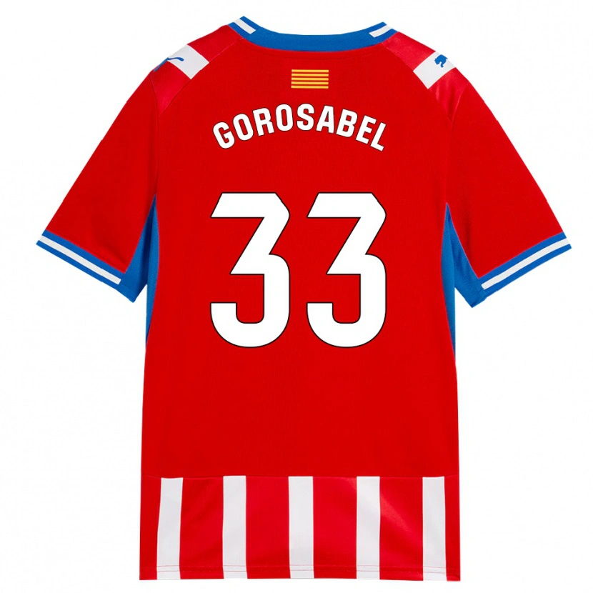 Danxen Enfant Maillot Jakes Gorosabel #33 Rouge Blanc Bleu Ciel Tenues Domicile 2026/27 T-Shirt