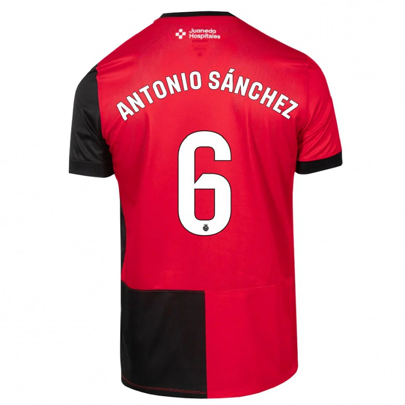 Danxen Enfant Maillot Antonio Sánchez #6 Noir Rouge Blanc Tenues Domicile 2026/27 T-Shirt
