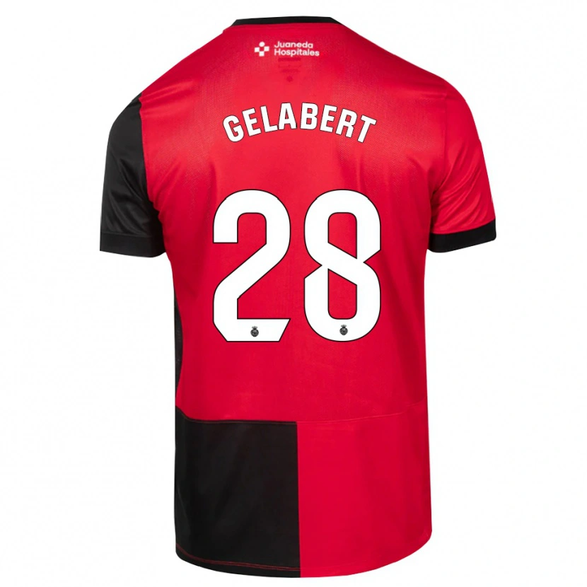 Danxen Enfant Maillot Miquel Gelabert #28 Noir Rouge Blanc Tenues Domicile 2026/27 T-Shirt
