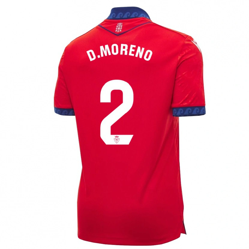Danxen Enfant Maillot Diego Moreno #2 Rouge Bleu Marine Blanc Tenues Domicile 2026/27 T-Shirt