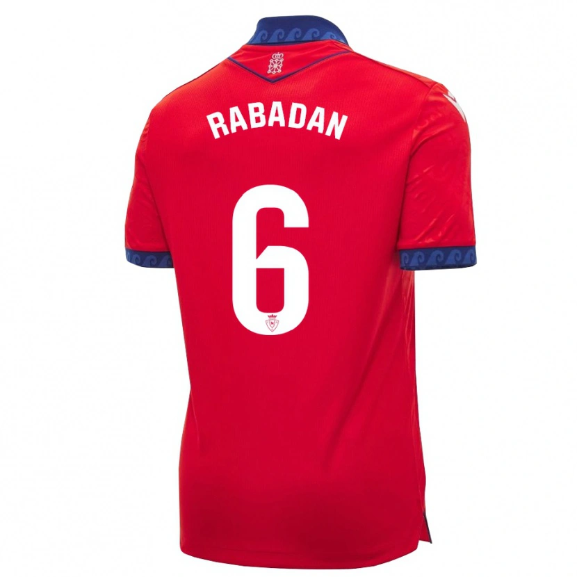 Danxen Enfant Maillot David Rabadán #6 Rouge Bleu Marine Blanc Tenues Domicile 2026/27 T-Shirt