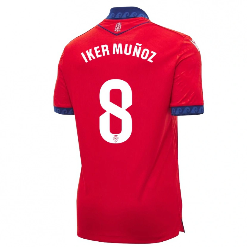 Danxen Enfant Maillot Iker Muñoz #8 Rouge Bleu Marine Blanc Tenues Domicile 2026/27 T-Shirt