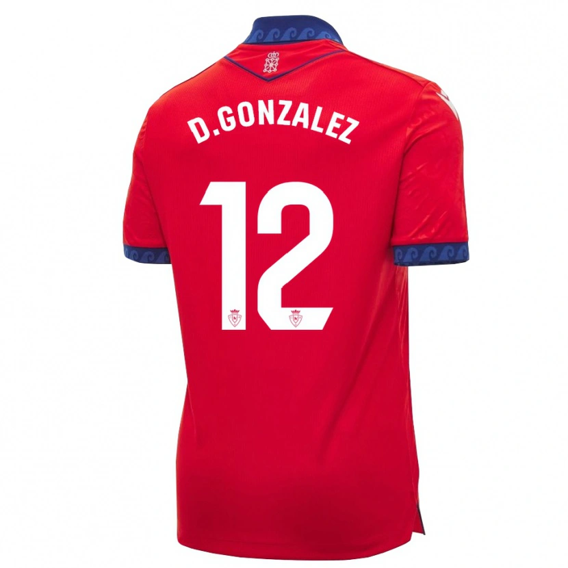 Danxen Enfant Maillot Dani González #12 Rouge Bleu Marine Blanc Tenues Domicile 2026/27 T-Shirt