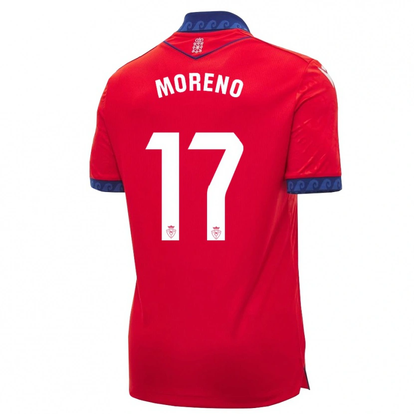 Danxen Enfant Maillot Pablo Moreno #17 Rouge Bleu Marine Blanc Tenues Domicile 2026/27 T-Shirt