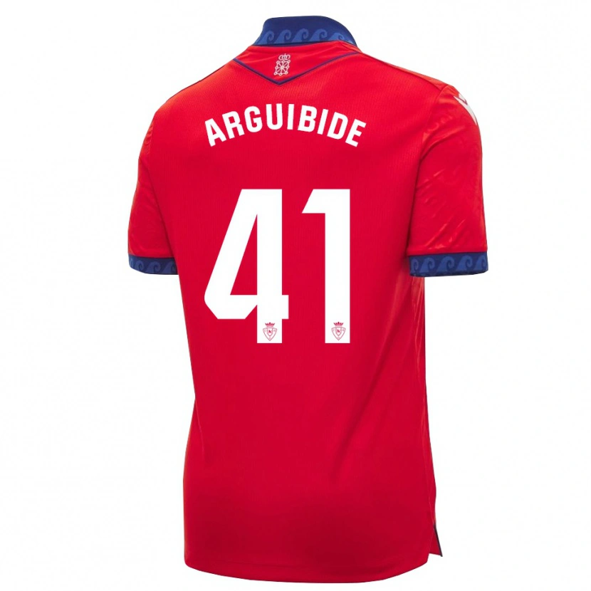 Danxen Enfant Maillot Iñigo Arguibide #41 Rouge Bleu Marine Blanc Tenues Domicile 2026/27 T-Shirt