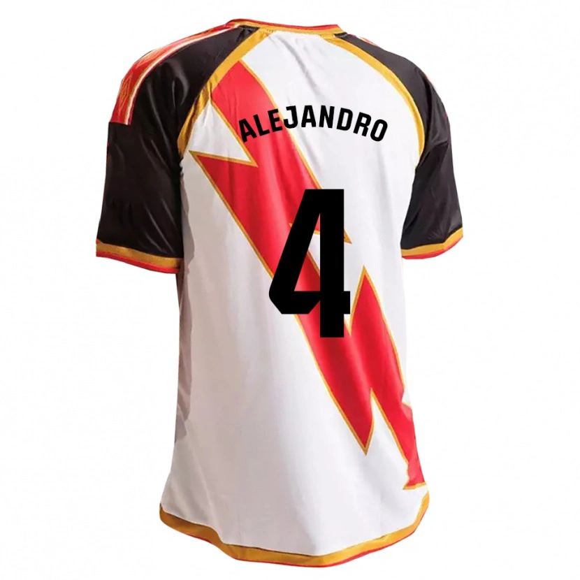 Danxen Enfant Maillot Alejandro López #4 Noir Rouge Blanc Or Tenues Domicile 2026/27 T-Shirt